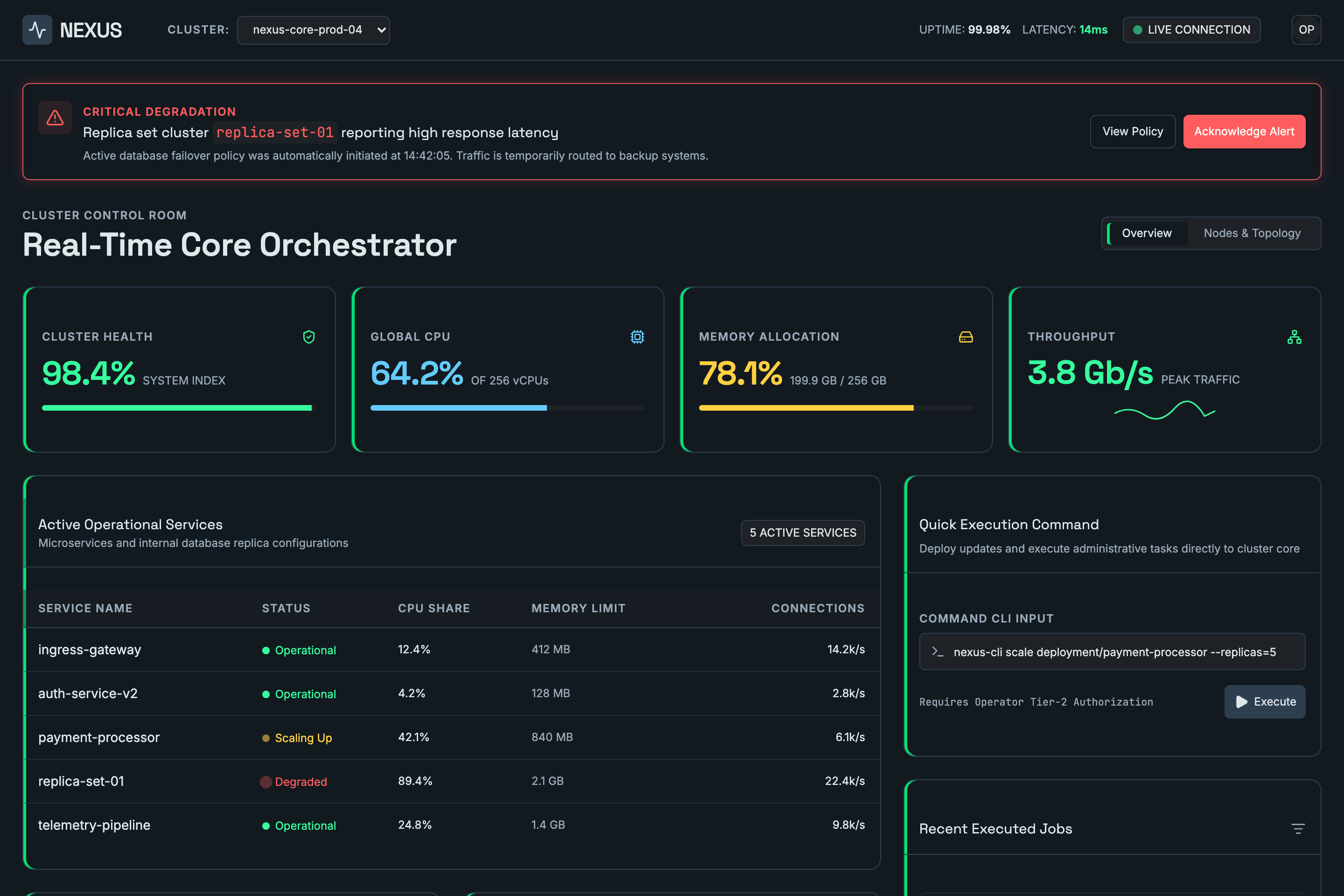 Control Room — Dev tools preview
